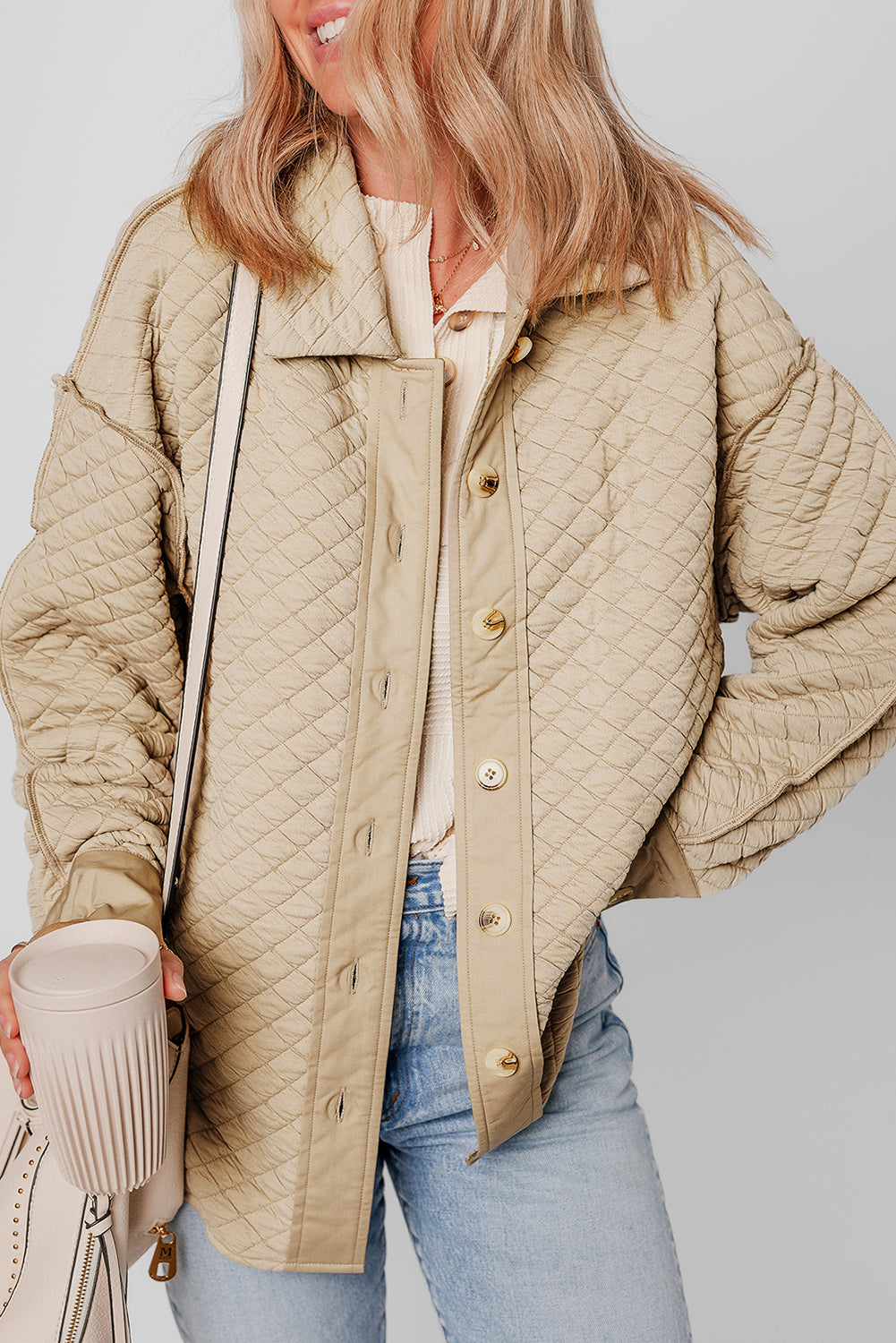 Celeste Quilted Puffer Buttoned Shacket-2