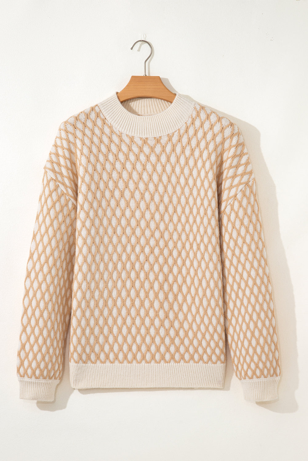 Ximena Rhombus Textured Knit Sweater-4