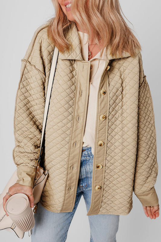 Celeste Quilted Puffer Buttoned Shacket-0